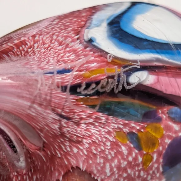 SOLD - Art Ciccotti Large Hand Blown Art Glass Heart - Picture 7 of 8